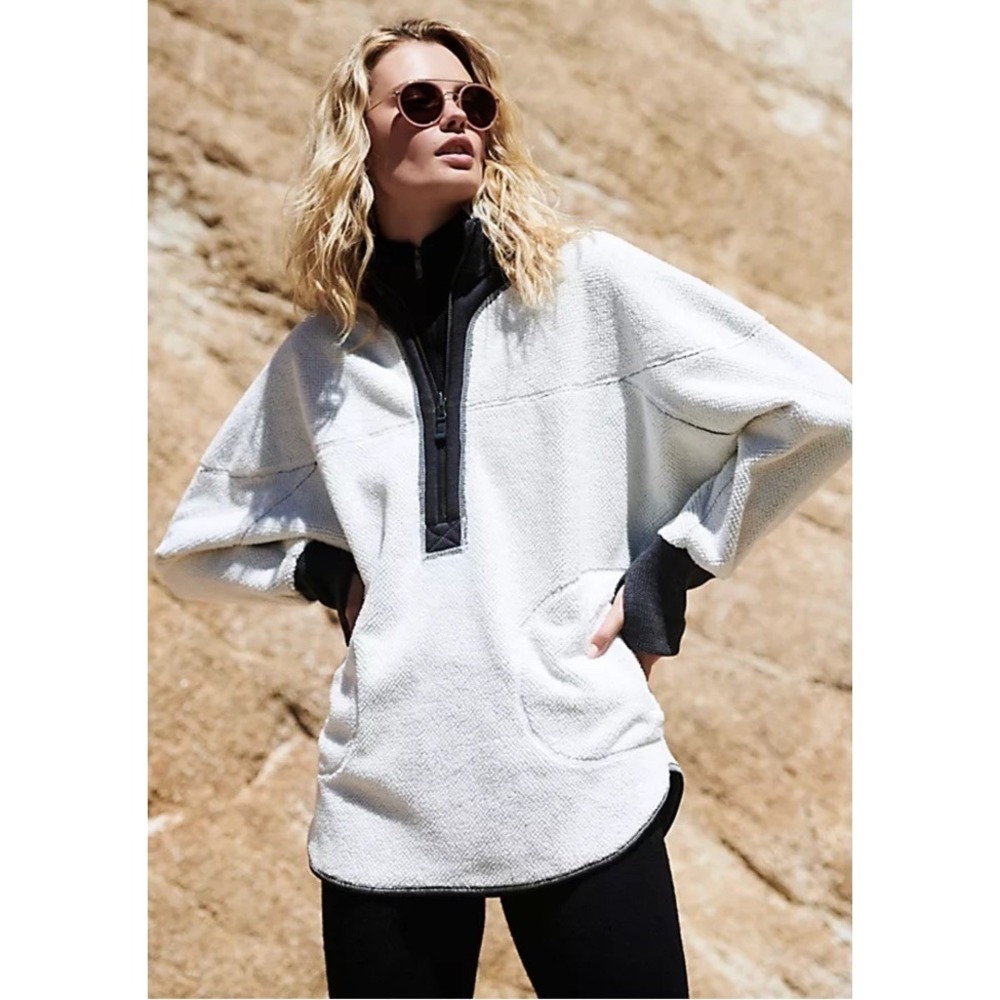 Free People Movement Mountain Dreamin Reversible Fleece 1/2 Zip Jacket Womens XS